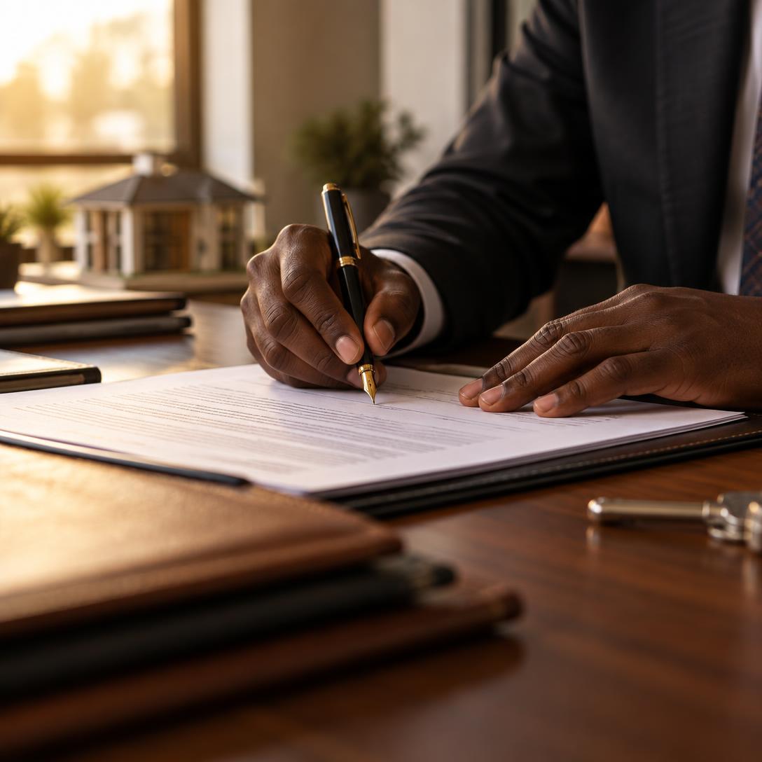 Lease agreement being signed